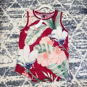 Ann Taylor Sleevess Floral Top